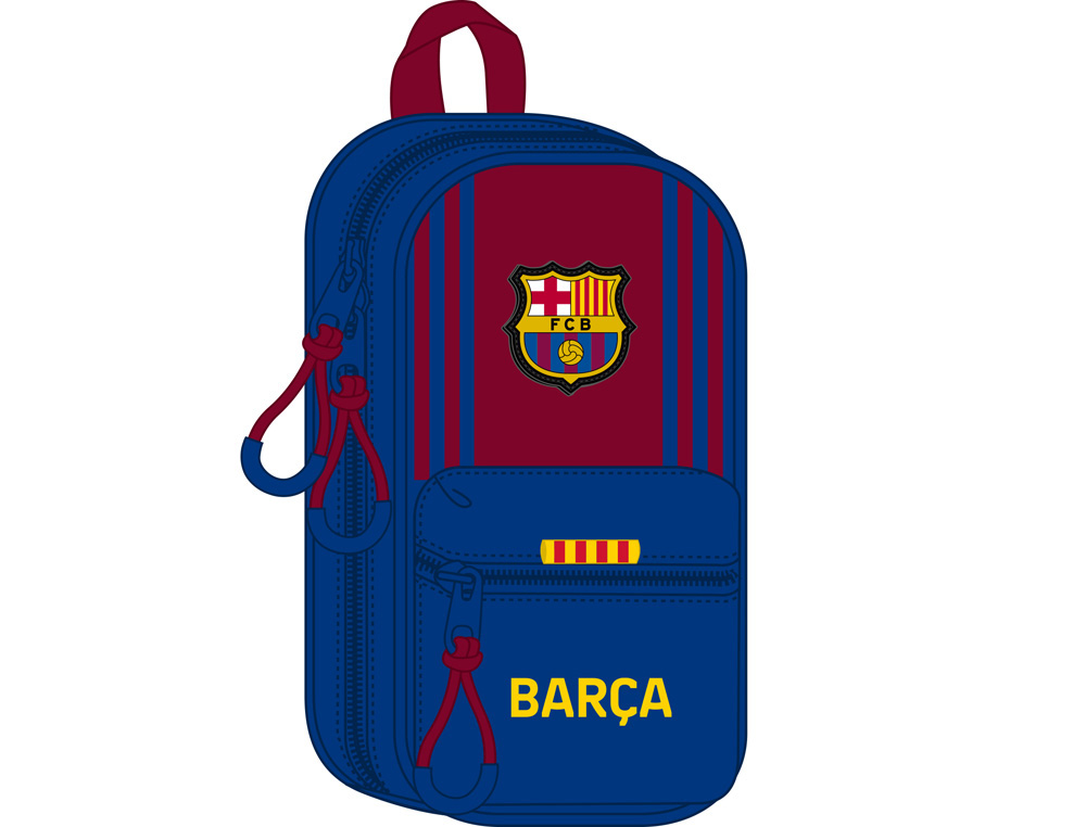 [227194] Plumier escolar safta f.c. barcelona 1 equipacion 21/22 mochila con 4 portatodos llenos 120x50x230 mm