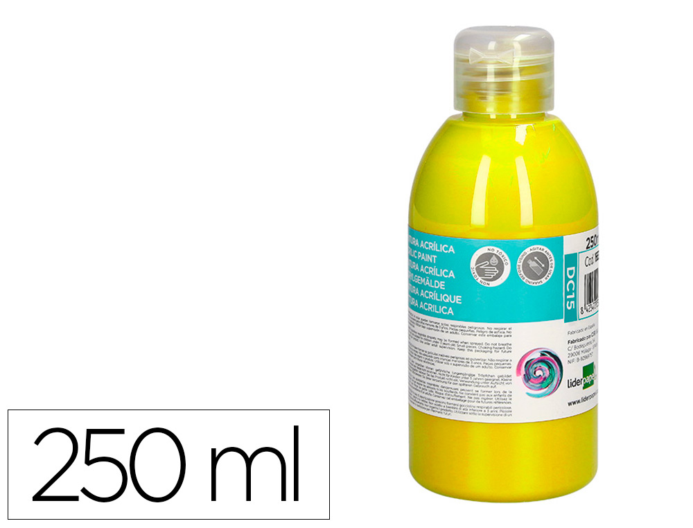 [166309] Pintura acrilica liderpapel bote de 250 ml amarillo