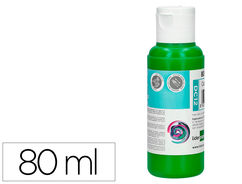 [166306] Pintura acrilica liderpapel bote de 80 ml verde