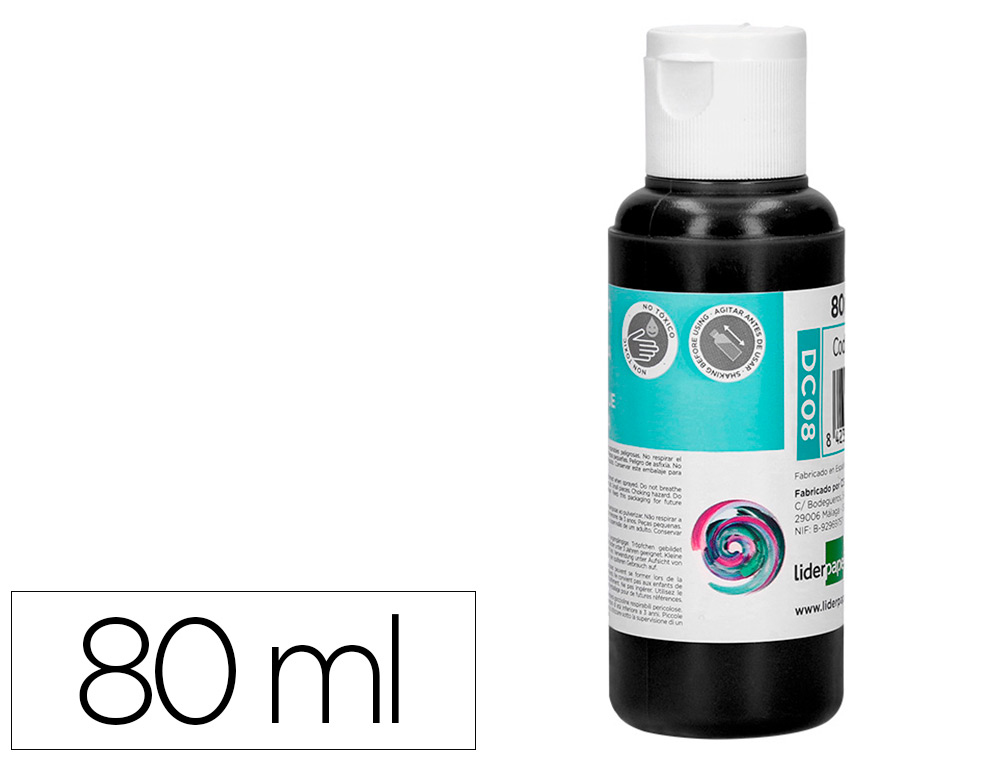 [166302] Pintura acrilica liderpapel bote de 80 ml negro