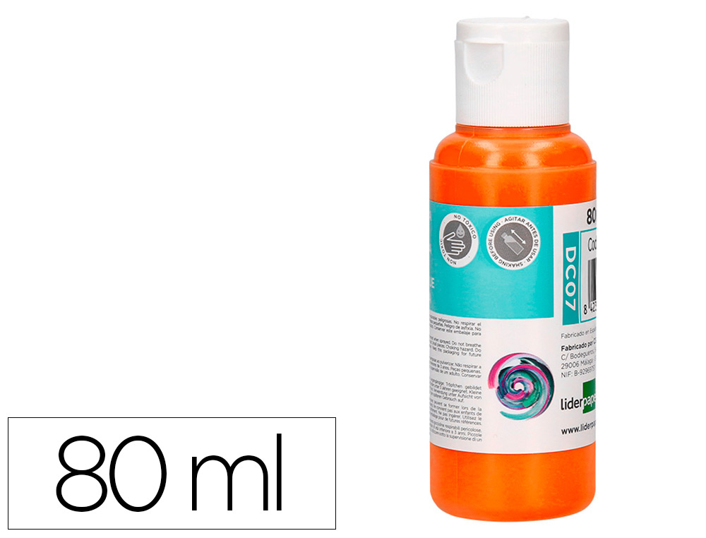 [166301] Pintura acrilica liderpapel bote de 80 ml naranja