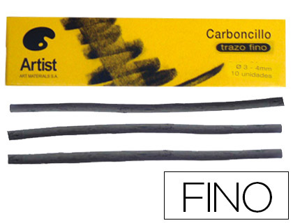 [57216] Carboncillo artist fino 3-4 mm caja de 10 unidades