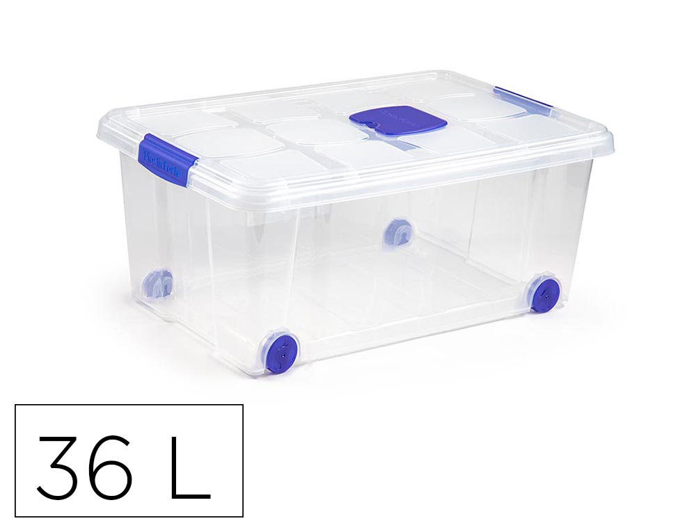 [170908] Contenedor plastico plasticforte n 3 transparente con tapa capacidad 36 l