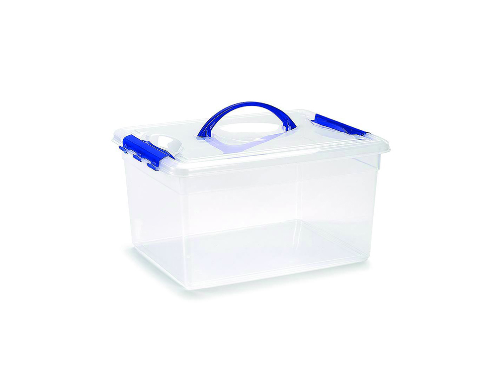 [170905] Contenedor plastico plasticforte n 9 transparente con tapa y asa capacidad 12 l