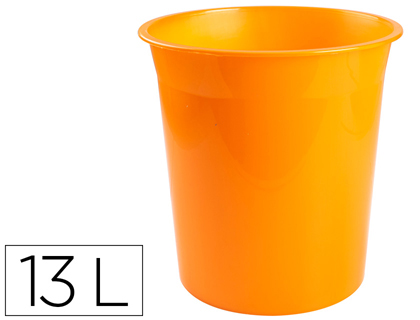 [156306] Papelera plastico q-connect naranja translucido 13 litros 275x285 mm