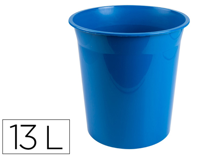 [156298] Papelera plastico q-connect azul opaco 13 litros 275x285 mm