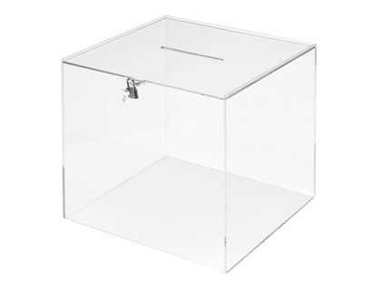 [150363] Urna electoral archivo 2000 cuadrada con llave metacrilato 3 mm 300x300x300 mm