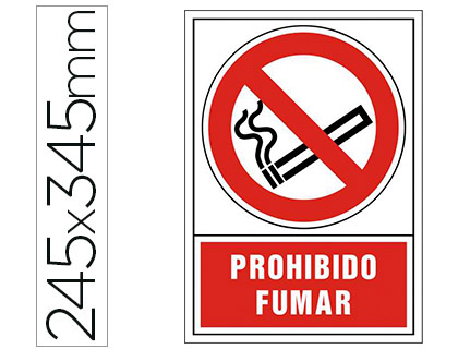 [76024] Pictograma syssa señal de prohibicion prohibido fumar en pvc 245x345 mm