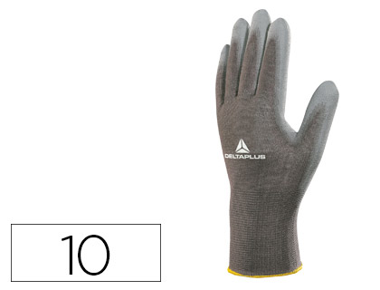 [75854] Guantes deltaplus poliester antideslizante lavable especial para manipulacion y manutencion gris talla 10