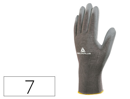 [75851] Guantes deltaplus poliester antideslizante lavable especial para manipulacion y manutencion gris talla 7