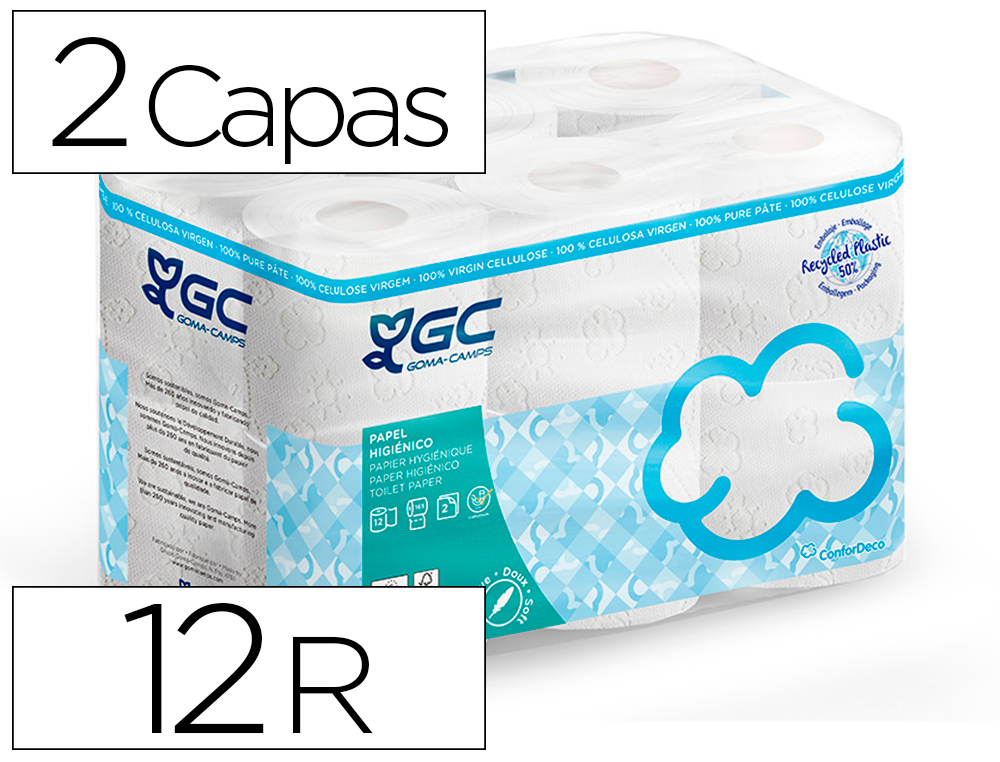 [72336] Papel higienico gc 2 capas paquete de 12 rollos