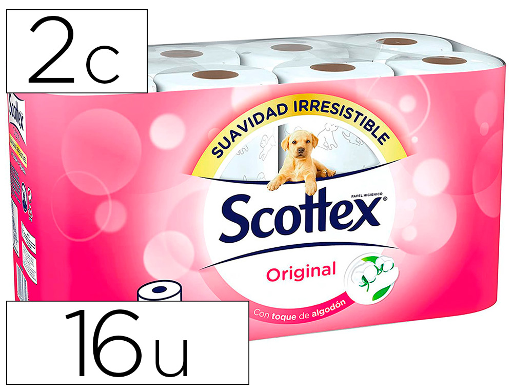 [70002] Papel higienico scottex 2 capa s original paquete 16 rollos