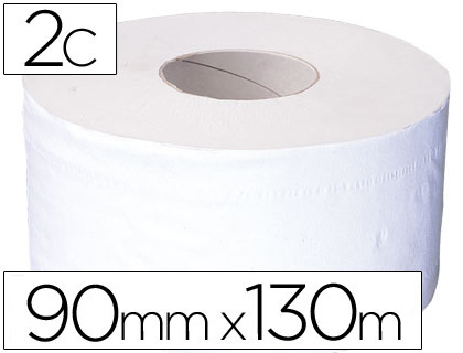 [25815] Papel higienico jumbo 2 capas celulosa pura rollo de 91 mt para dispensador 925