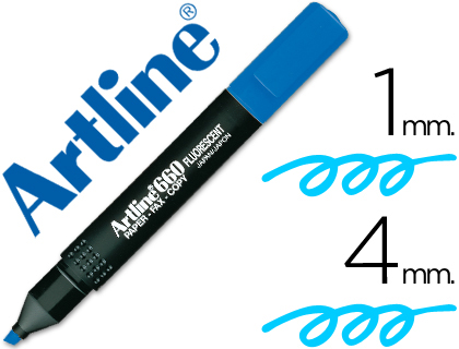 [10918] Rotulador artline fluorescente ek-660 azul punta biselada