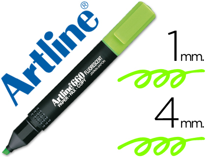 [10916] Rotulador artline fluorescente ek-660 verde punta biselada