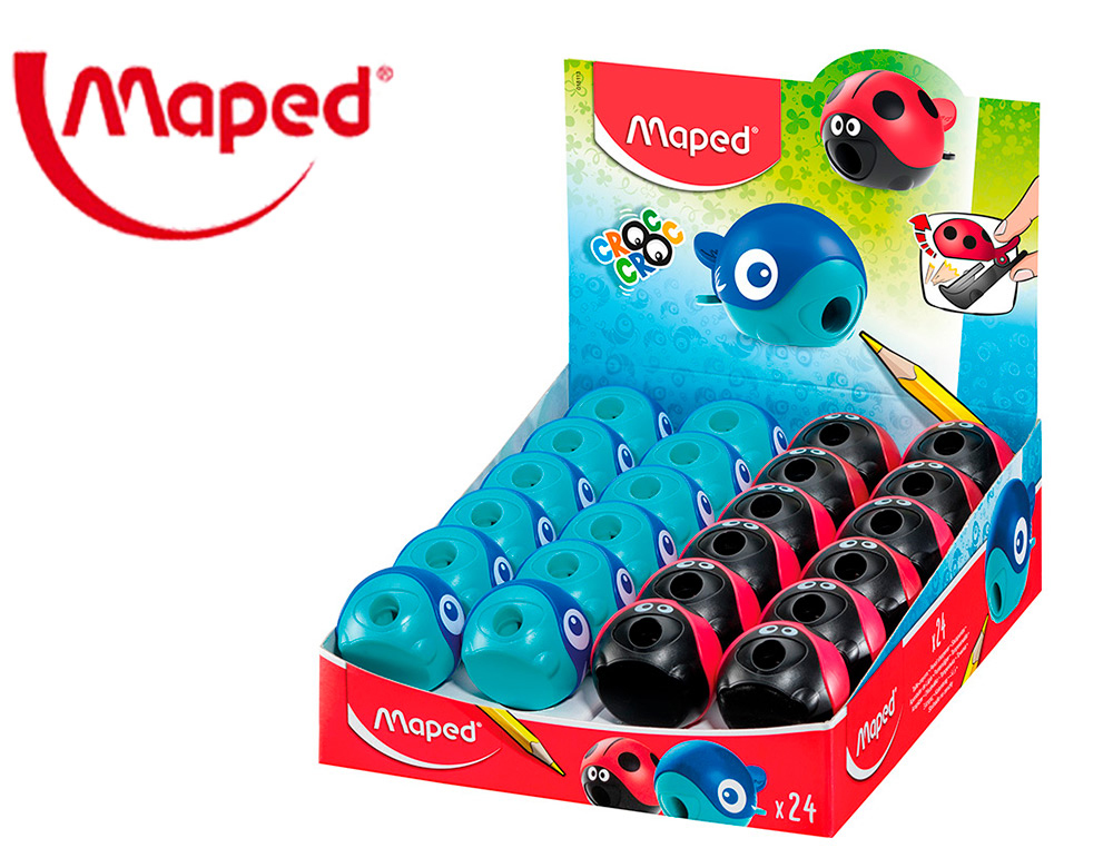 [162267] Sacapuntas maped plastico croc croc easy 1 uso con deposito