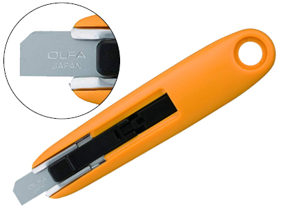 [154299] Cuter olfa mini plastico cuchilla ancha 12,5 mm retractil apto para zurdos