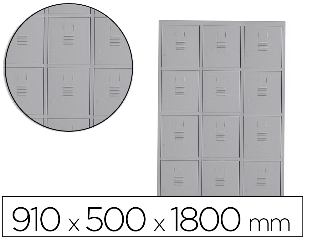 [169558] Taquilla metalica rocada 300 3 modulos x 4 puertas gris 910x500x1800 mm