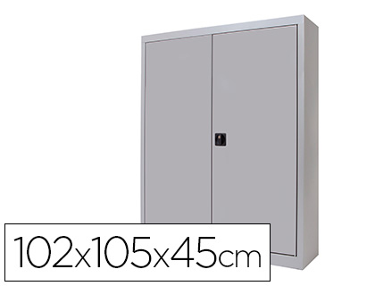 [150661] Armario metalico rocada dos puertas batientes incluye dos balda 102x105x45 cm acabado ac00 gris/gris