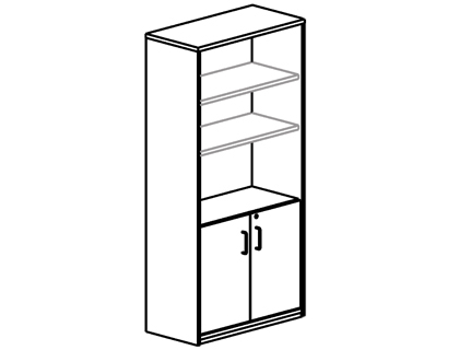[36437] Armario rocada con 3 estantes y dos puertas enteras serie store 156x90x45 acabado aa01 haya/haya