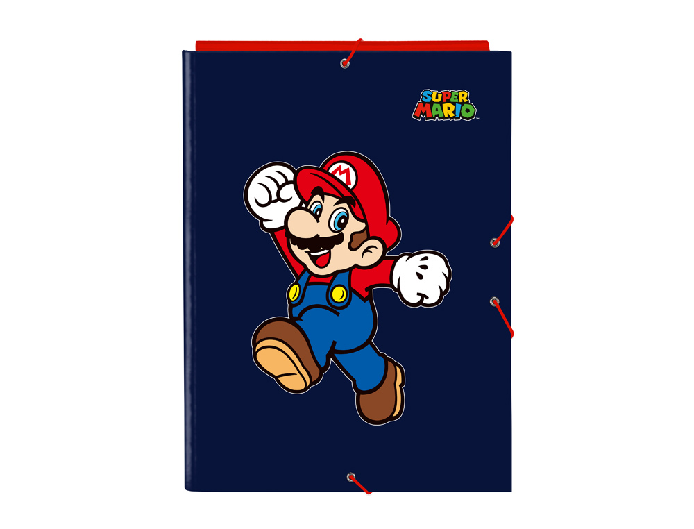 [238203] Carpeta carton folio gomas solapas safta super mario world