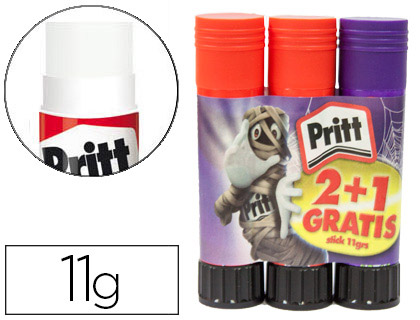 [79825] Pegamento pritt en barra 11 gr monsters pack promocional 2+1 sin cargo