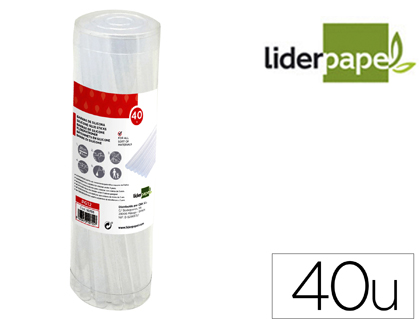 [10755] Barra termofusible liderpapel de 7 mm de diametro x 200 mm de alto bote de 40 unidades