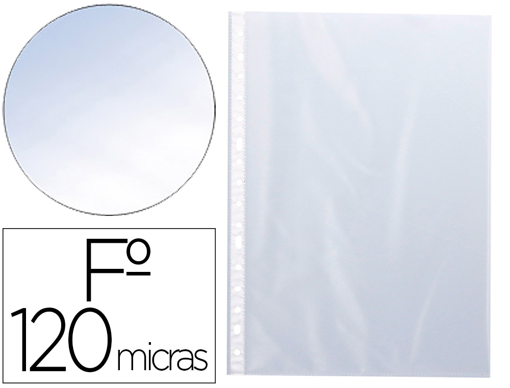 [79762] Funda multitaladro q-connect folio 120 mc cristal bolsa de 10 unidades