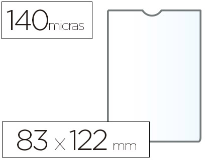 [76148] Funda portadocumento esselte plastico transparente 140 micras tamaño 83x122 mm