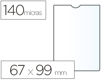 [76144] Funda portadocumento esselte plastico transparente 140 micras tamaño 67x99 mm