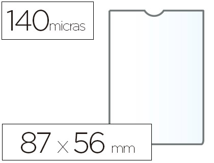 [76143] Funda portadocumento esselte plastico transparente 140 micras tamaño 87x56 mm