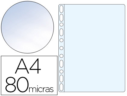 [63971] Funda multitaladro esselte din a4 polipropileno 80 mc 11 taladros cristal caja de 100 unidades