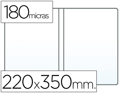 [6386] Funda portadocumento cuarto doble 180 micras pvc transparente 220x350mm