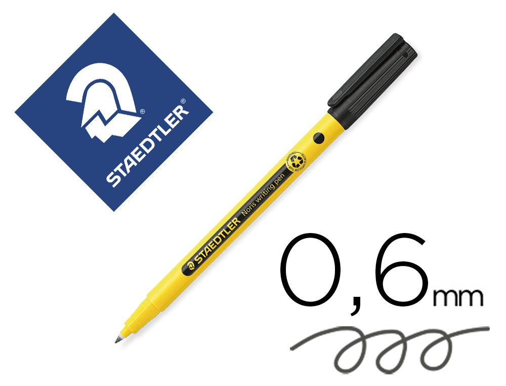 [171866] Rotulador staedtler noris writing pen 307 tinta base de agua punta fina trazo 0,6 mm negro