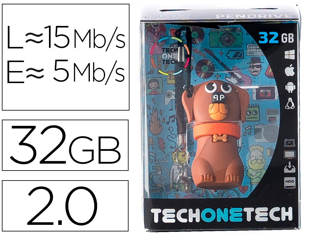 [161856] Memoria usb tech on tech dubby du el perro 32 gb