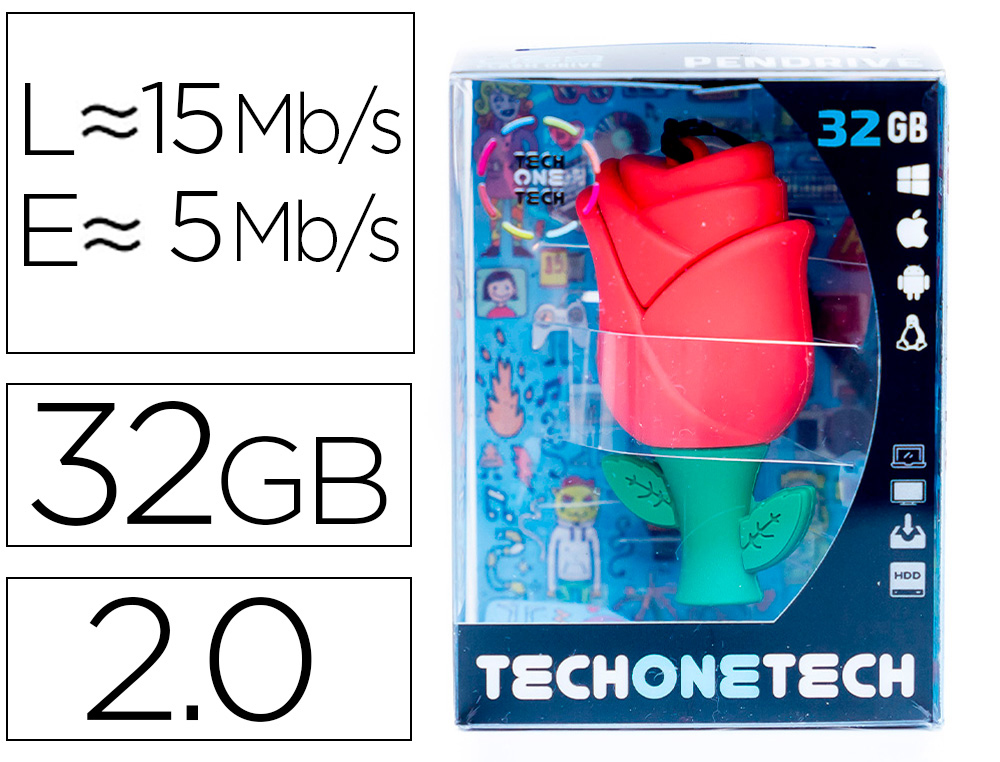 [161854] Memoria usb tech on tech rosa one 32 gb