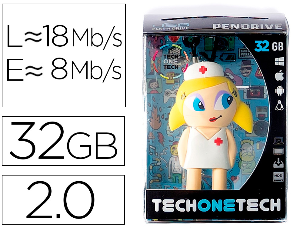 [161837] Memoria usb tech on tech enfermera kitty 32 gb