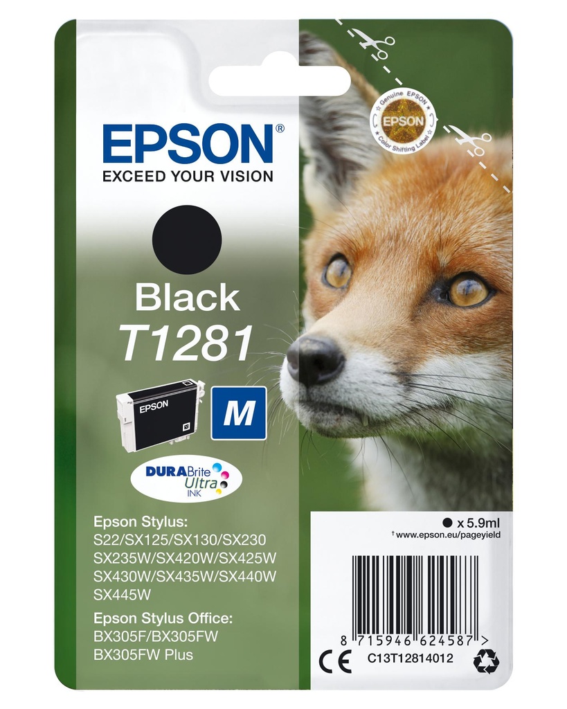 [36001] Epson Stylus S22/SX125/ SX420W/425W, Office BX305F Cartucho Negro