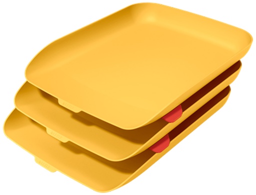 [160238] Bandeja sobremesa plastico leitz cosy set de 3 unidades amarillo 274x120x456 mm