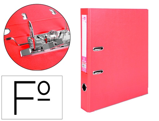 [79711] Archivador de palanca liderpapel folio documenta forrado pvc con rado lomo 52 mm rojo compresor metalico