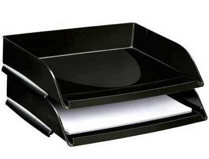 [57156] Bandeja sobremesa cep plastico apaisada negro 351x260x69 mm