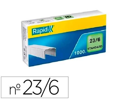 [166518] Grapas rapid 23/6 mm galvanizada caja de 1000 unidades