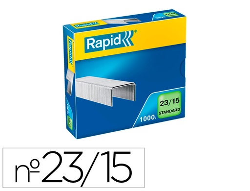 [166517] Grapas rapid 23/15 mm galvanizada caja de 1000 unidades