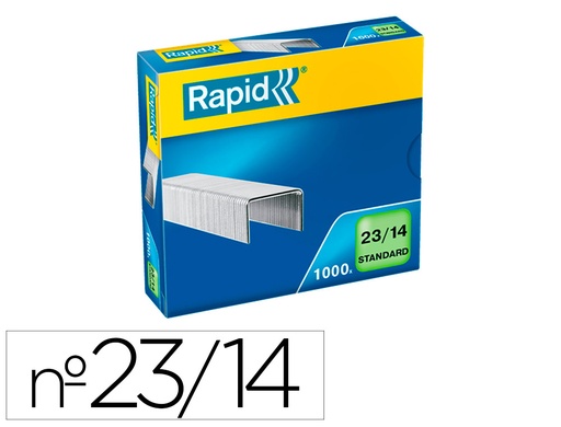 [166516] Grapas rapid 23/14 mm galvanizada caja de 1000 unidades