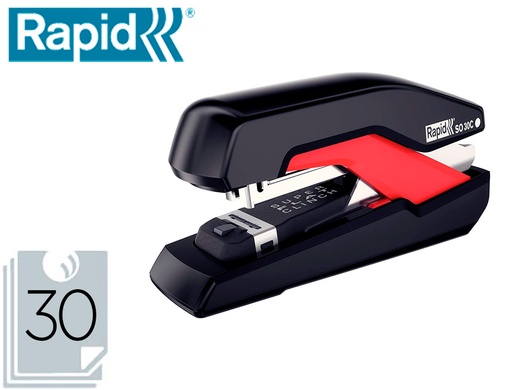 [159864] Grapadora rapid so30c plastico negro/rojo capacidad 30 hojas usa grapas omnipress 30