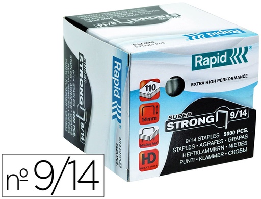 [159506] Grapas rapid super strong galvanizadas nº 9/14 caja de 5000 unidades