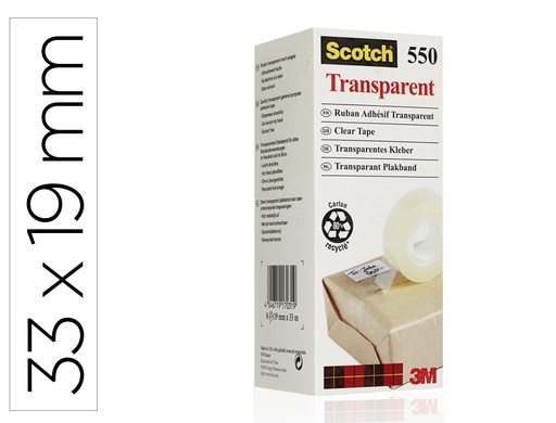 [171701] Cinta adhesiva scotch 550 transparente 33x19 mm pack de 8 unidades