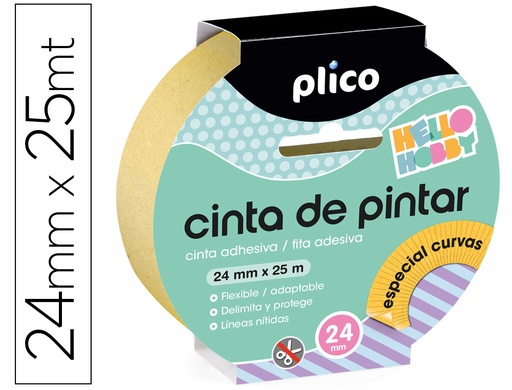 [167274] Cinta adhesiva plico para pintor especial curvas 25 mt x 24 mm