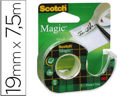 [29432] Cinta adhesiva scotch magic invisible 7,5 mt x 19 mm en portarrollo