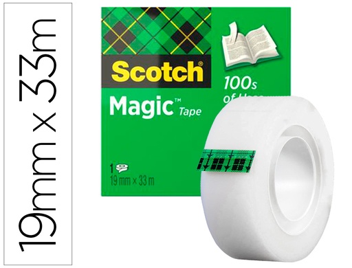 [2068] Cinta adhesiva scotch-magic invisible 33 mt x 19 mm